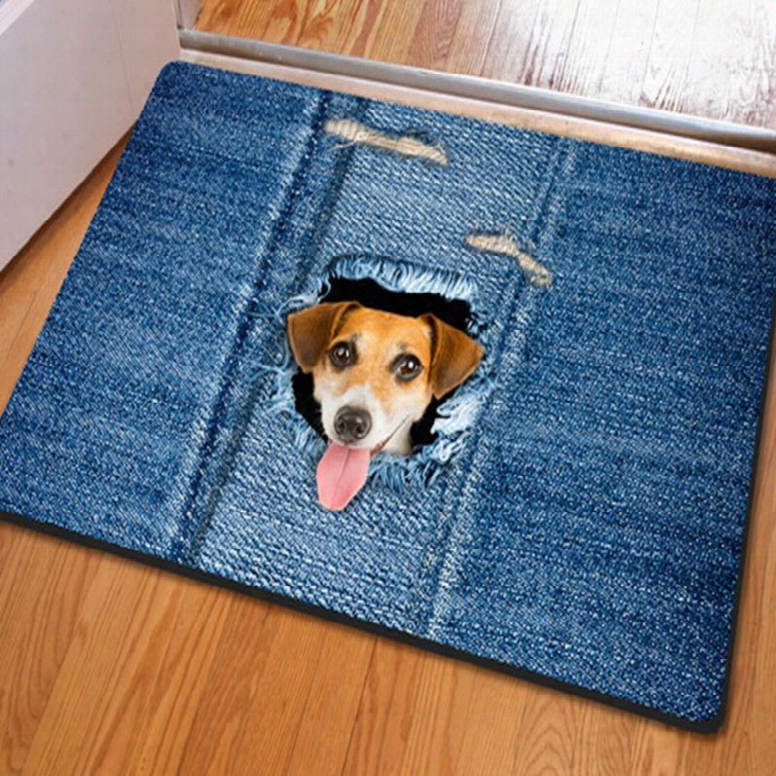 Vivid  Simple Style Cute Dog Pattern Home Decorative Non Slip Doormat