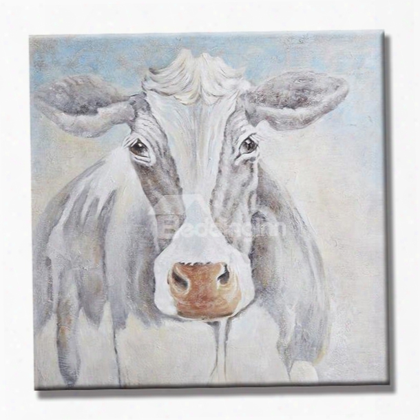Vivid White Cow Pattern Ready To Hang None Frame Doil Painting
