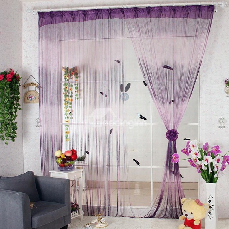 112-inches Length  Purple Gradient Color Custom String Curtain