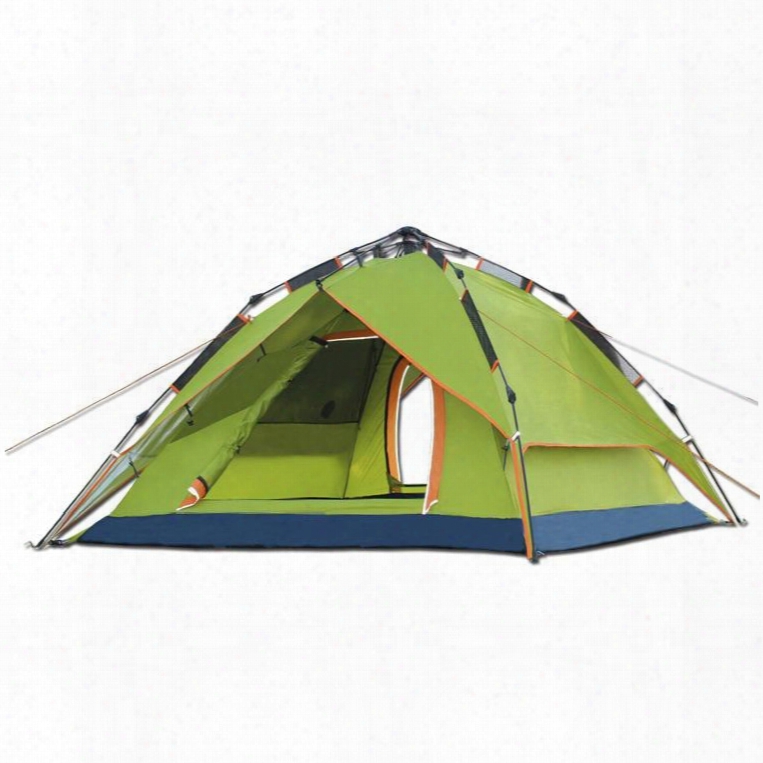 3-4 Person Outdoor Double Layers Tent With Rainfly Automatic Instant Camping And Hiking Tent