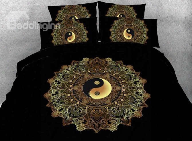 3d Classic Tai Chi Icon Yin Yang Printed 5-piece Comforter Sets