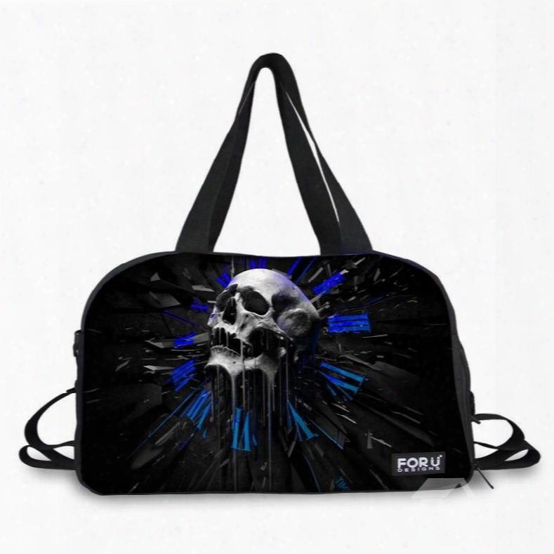 Abstract Skull Pattern Black 3d Painted Travel Bag