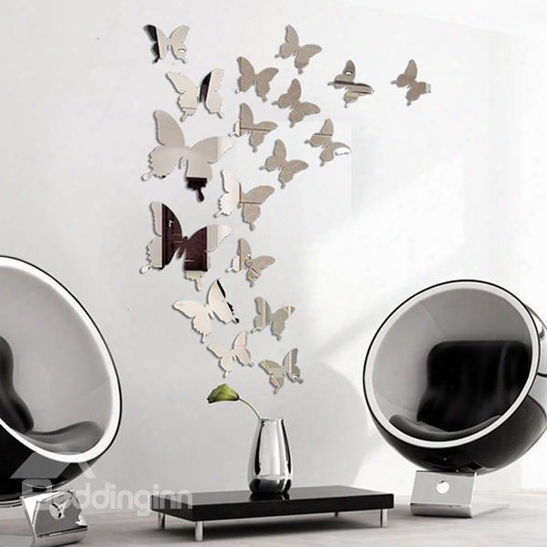 Amazing Acrylic Butterfly Pattern Mirror Wall Stickers