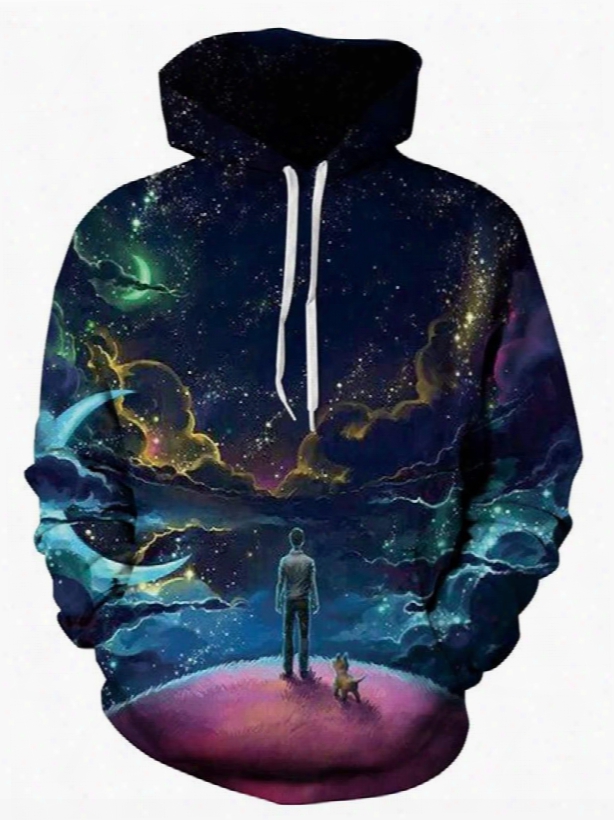 Attractive Long Sleeve Boy With Dog Pattern 3d Painted Hoodie