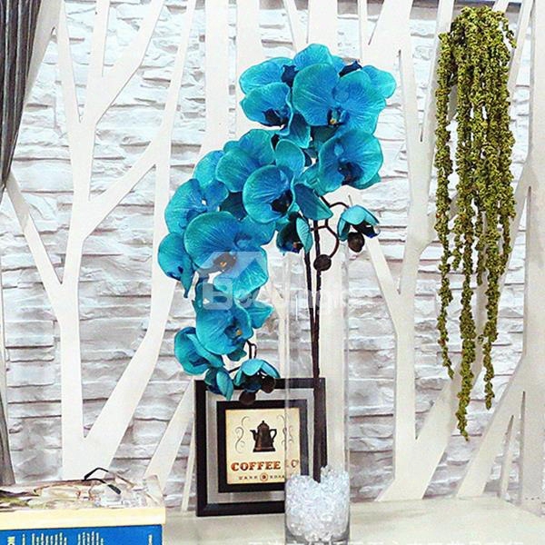 Blue Moth Orchid Artificial Flowers For Home Decoration