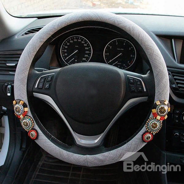 Bohemian Style With Special Decorative Small Shells Steerin G Wheel Cover