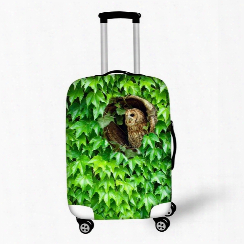 Bright Leaves With Bird Pattern 3d Painted Luggage Protect Cover