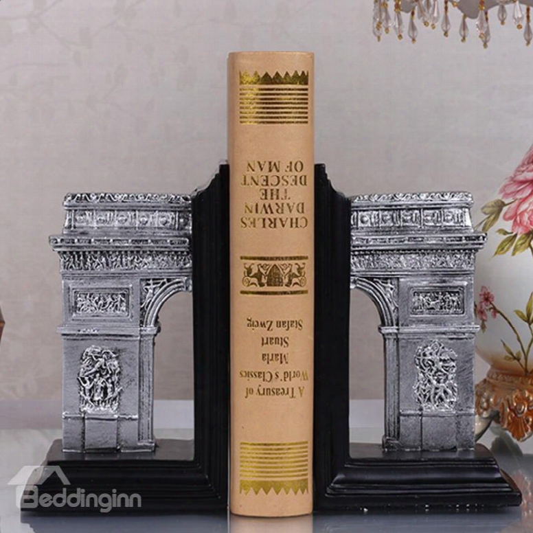 Classic Resin Triumphal Arch Design Book Holder Desktop Decoration