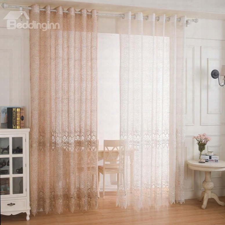 Classical Peacock Feather Embroidery Custom Sheer Curtains