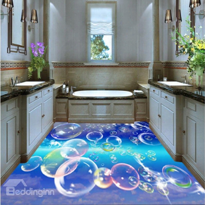 Colofful Bubbles Pattern Waterproof And Antiskid Decorative 3d Floor Murals