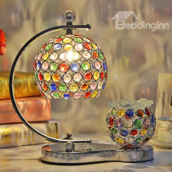 Colorful Krystal Patern Bohemian Fragrance 2 Lights Table Lamp