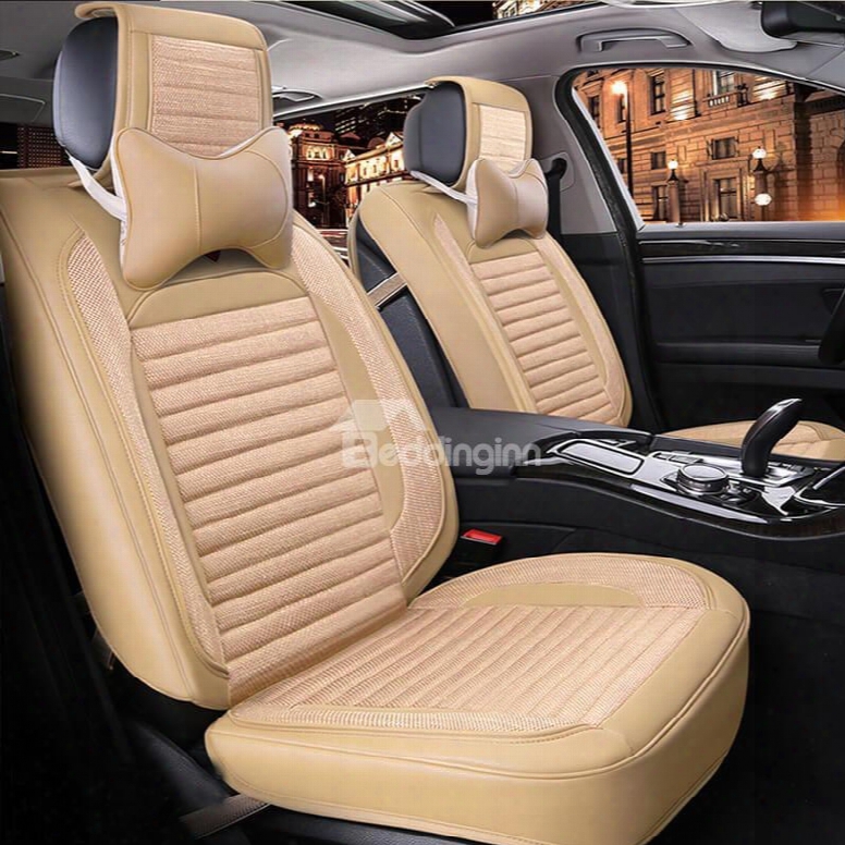 Comfortable And Ventilate Original Solid Colored Five  Universal Seats Car Seat Covers