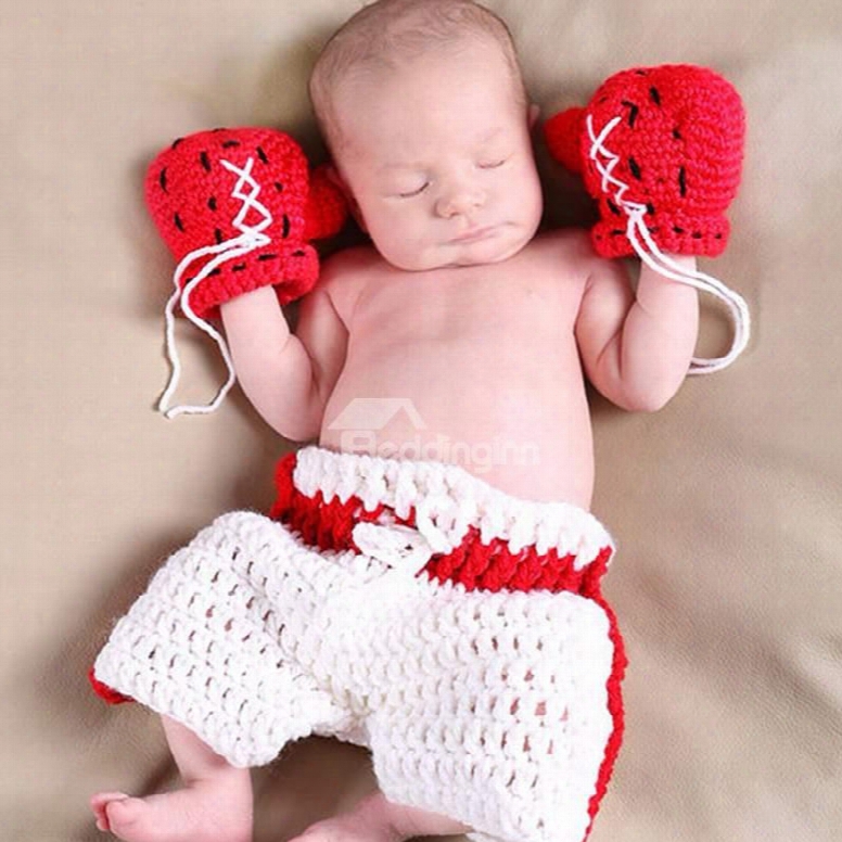 Cool Boxer Design Knit Baby Cloth Photo Prop