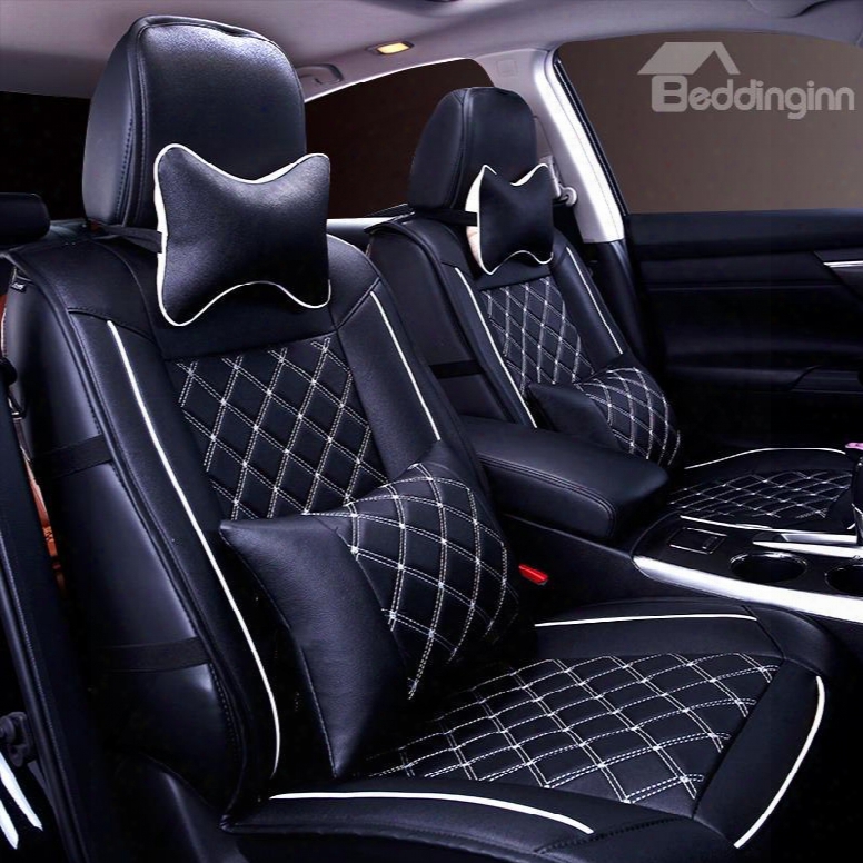 Cool Grid Style Durable Pvc Leather Universal Car Seat Cover