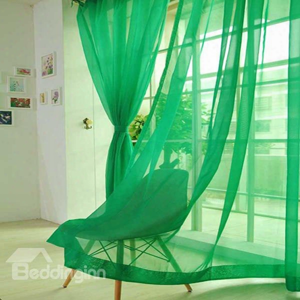 Cost-effective Pure Colored Jade Green Custom Sheer Curtain