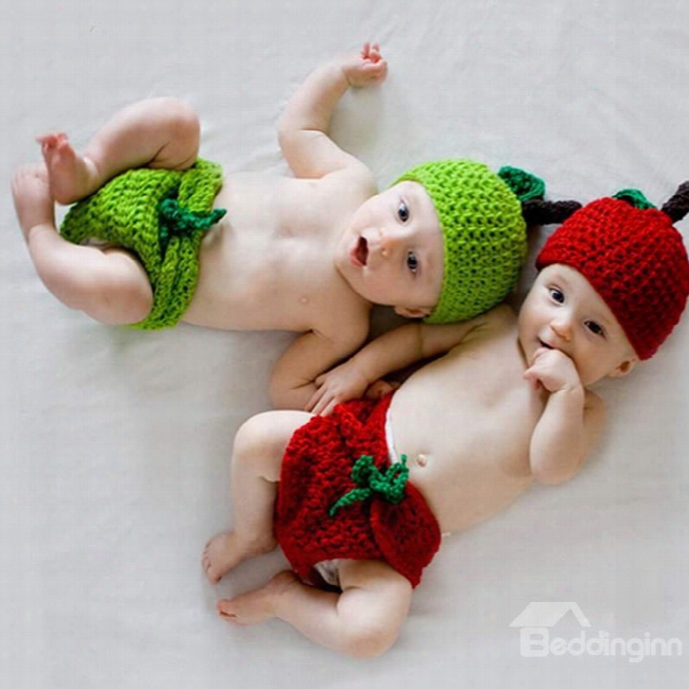 Creative Chili Design Knit Baby Cloth Photo Prop