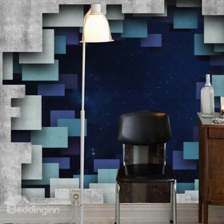 Creative Modern Design Starry Sky Through A Hole Pattern Waterproof 3d Wall Murals