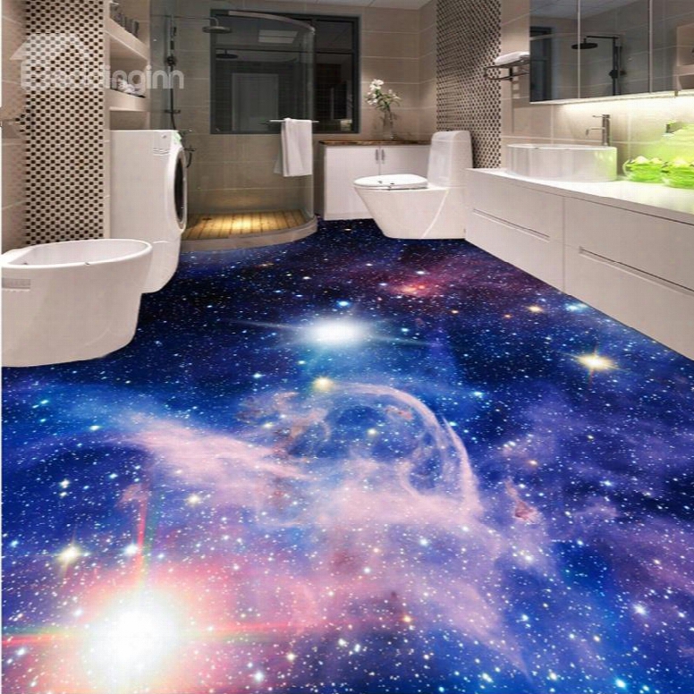 Dreamy Creative Design Galaxy Print Home Decorative Waterproof 3d Floor Murals