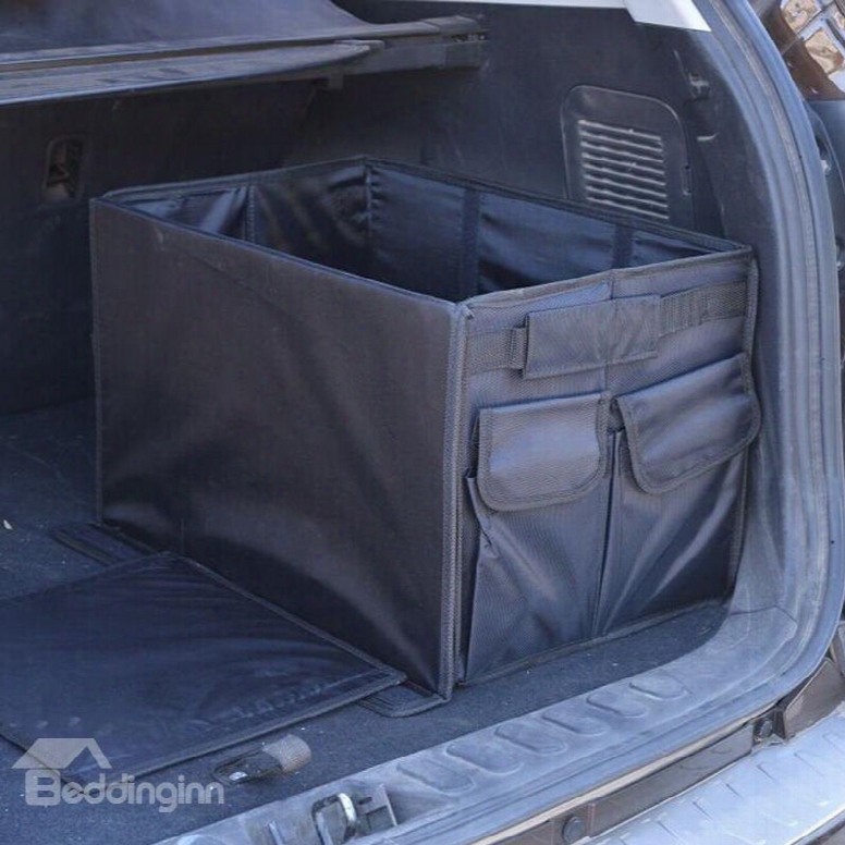 Durable Oxford Cloth Material With High Capacity Multiple Pockets Black Car Organizer