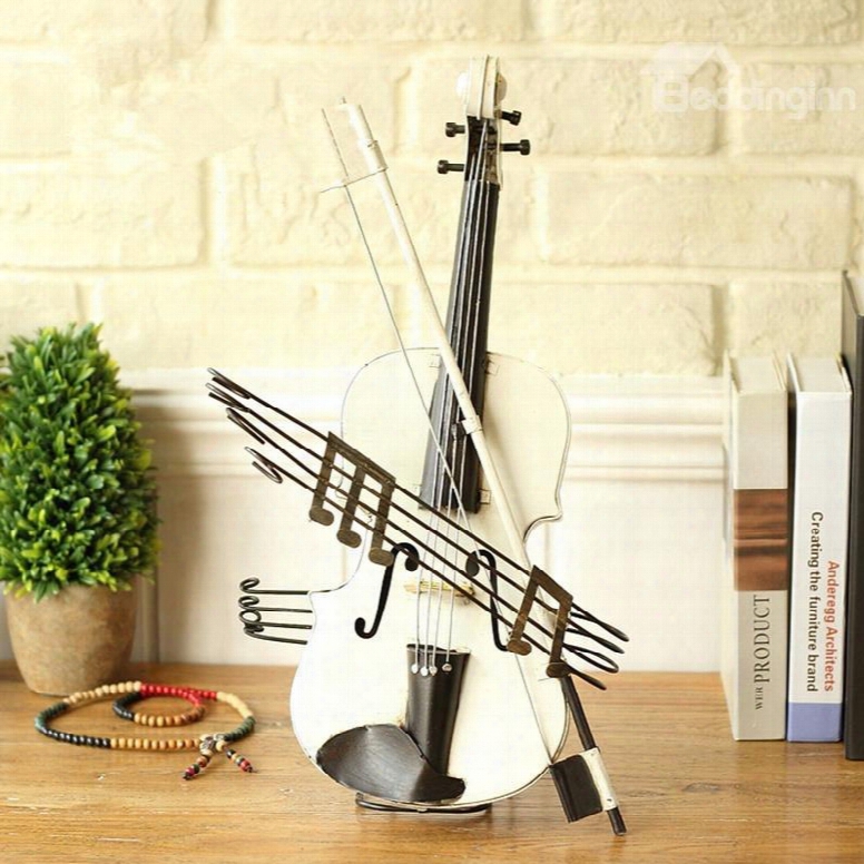 European Style Iron Creative Violin Design Desktop Decoration