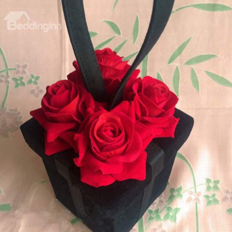 Fabulous Valentine Rose Box Design Hand Bag