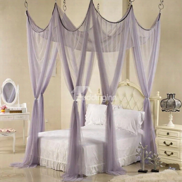 Fancy Princess Style Polyester Eight Corner Bed Canopy