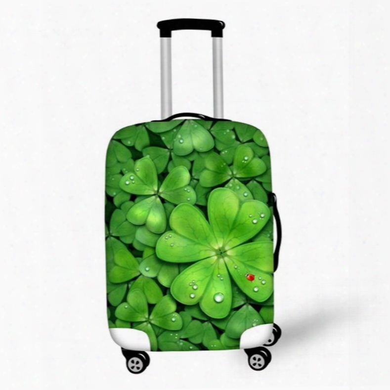 Four Leaf Clover Pattern 3d Painted Luggage Cover