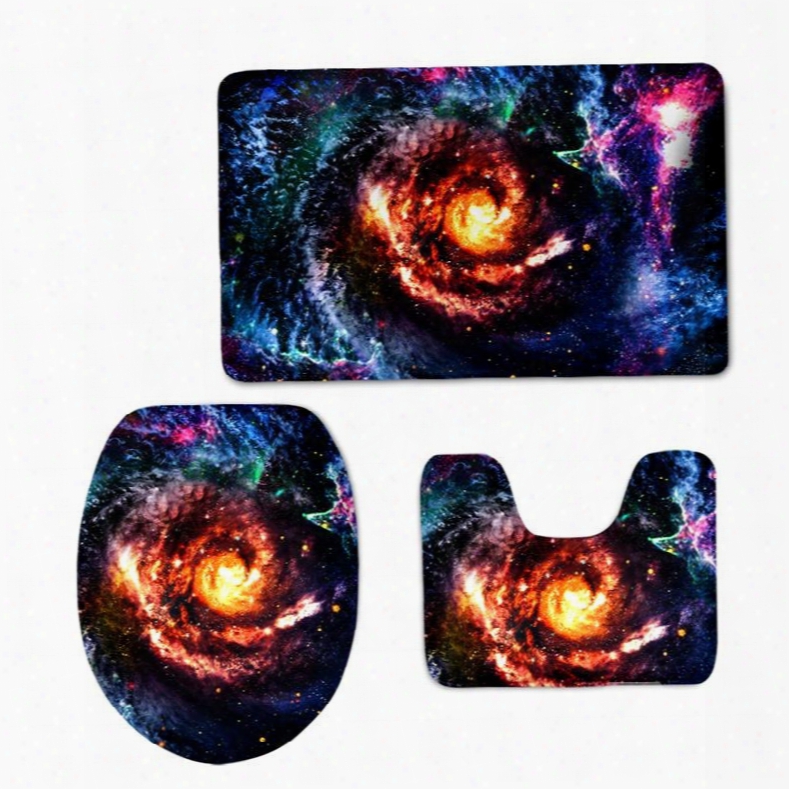 Gorgeous Galaxy 3d Printing 3-pieces Toilet Seat Cover