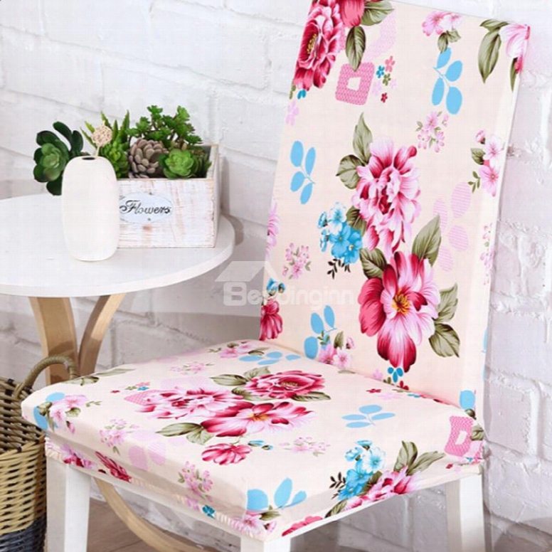 Gorgeous Modern Style Flower Pattern 2 Pieces Four Seasons Decorative Chair Covers