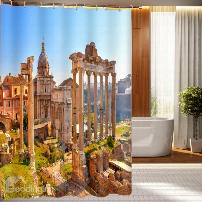 High Class Magnificent Ancient Architecture Pattern 3d Shower Curtain
