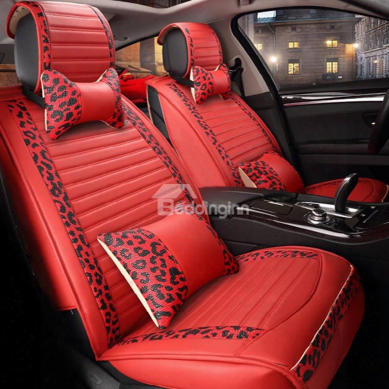 High-grade Microfiber Leather Material Bright Color Universal Five Car Seat Cover