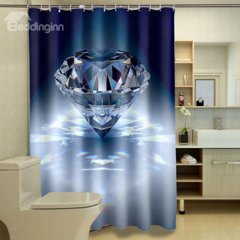 High Quality Bright Diamond Polyester 3d Shower Curtain