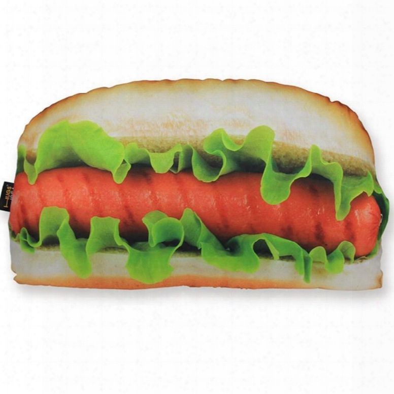 Lifelike Hot Dog Design Decorative Throw Pillow