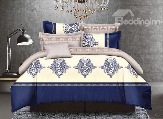 Lightweight Chic Pattern Print Polyester 4-piece Duvet Cover Sets