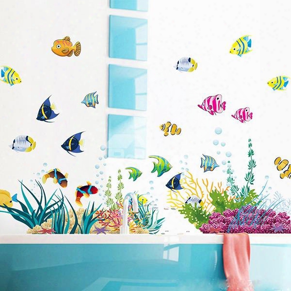 Lovely Cartoon Seaworl Wall Sticker For Baby&kids