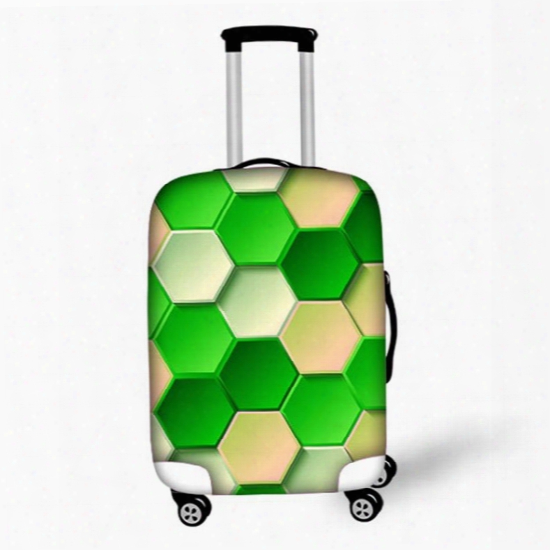 Lovely Hex-angular Grid Pattern 3d Painted Luggage Cover
