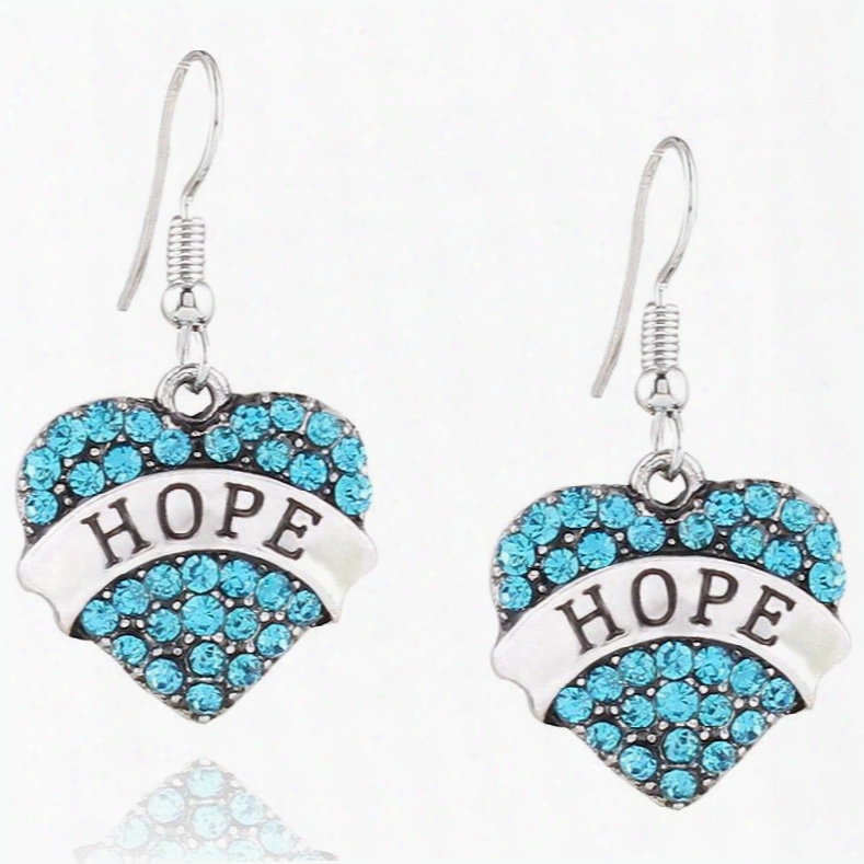 Lovely Multicolor Options Sweetheart Design Rhinestone Pendant Earrings