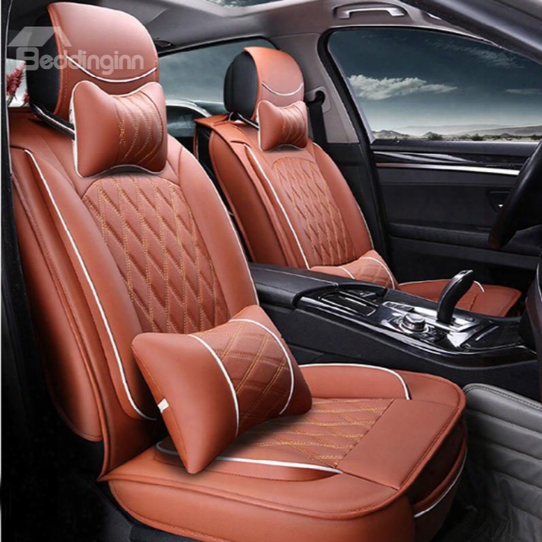 Microfiber Leather Material Easy Clean Durable Five Universal Car Seat Cover