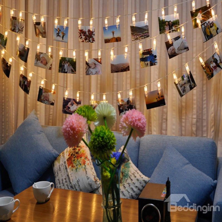 Modern Creative Photo Clip Design 6.6 Feet Battery Home Decorative Led Lights