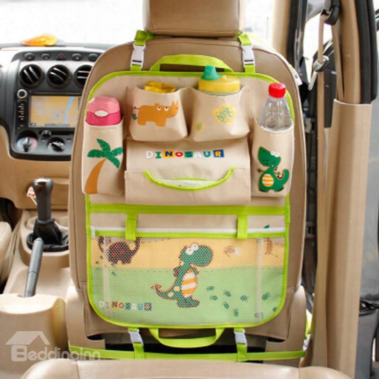 Multifunction Popular Cartoon Dinosaur Style Creative Car Backseat Organizer