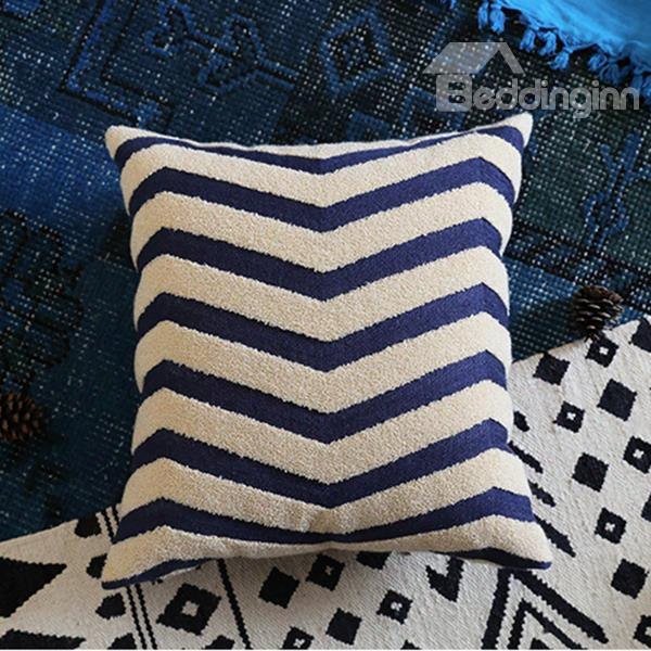 Neutral Concise Design Ripple Print Throw Pillowcase