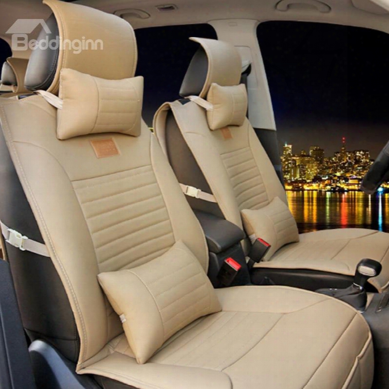 New Solid Color Tough Easy Clean Durable Pu Material Universal Five Car Seat Cover