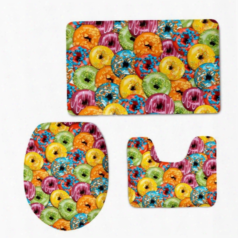 Palatable Doughnut 3d Printed 3-pieces Toilet Seat Cover