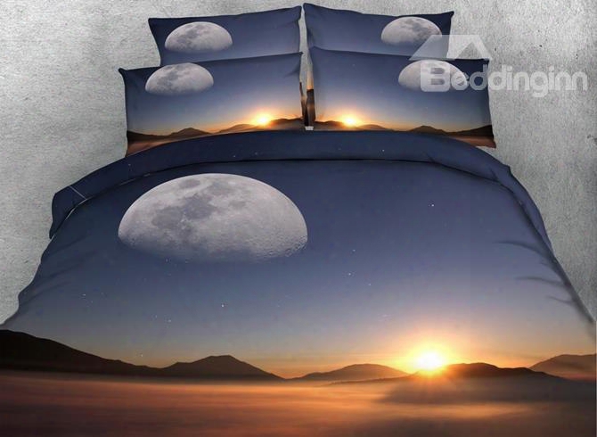 Peaceful Sunset Scenery Print 5-piece Comforter Sets