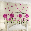 Pink Acrylic Flowers and Butterflies Always Loving You Design 3D Wall Stickers