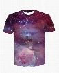 Purple Galaxy Pattern Spandex Great Quality Round Neck 3D Painted T-Shirt