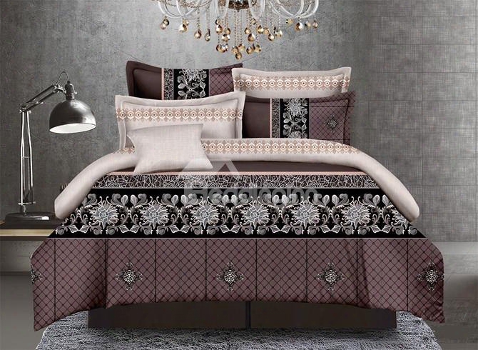 Retro Style Sophisticated Pattern 4-piece Polyester Bedding Sets/duvet Cover