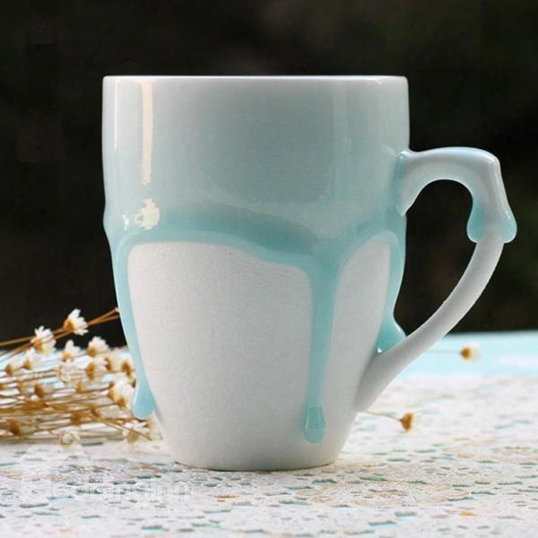 Simple Blue Overflow European Style Coffee Mug