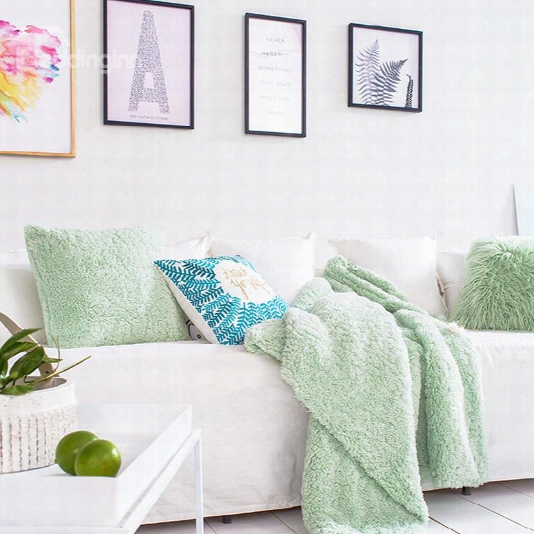 Solid Color Fluffy And Soft Plush Decorative Throw Pillow