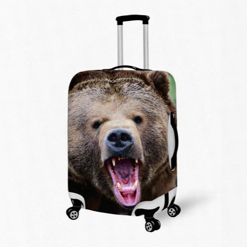Special Angry Bear Pattern 3d Painted Luggage Cover